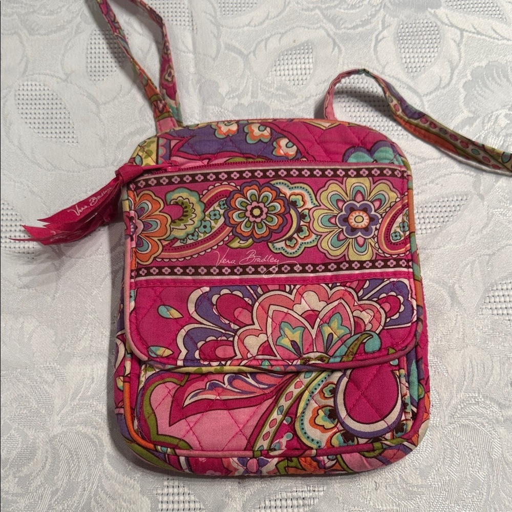 Vera Bradley Pink Swirl Mini Hipster Crossbody Purse